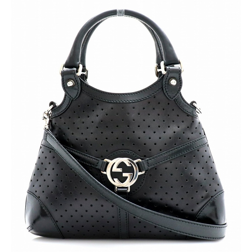 Gucci Punching Handbag Black